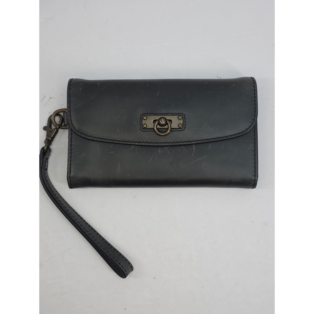 Frye Melissa Leather Wristlet Wallet Black DB1014 8009525‎ G21